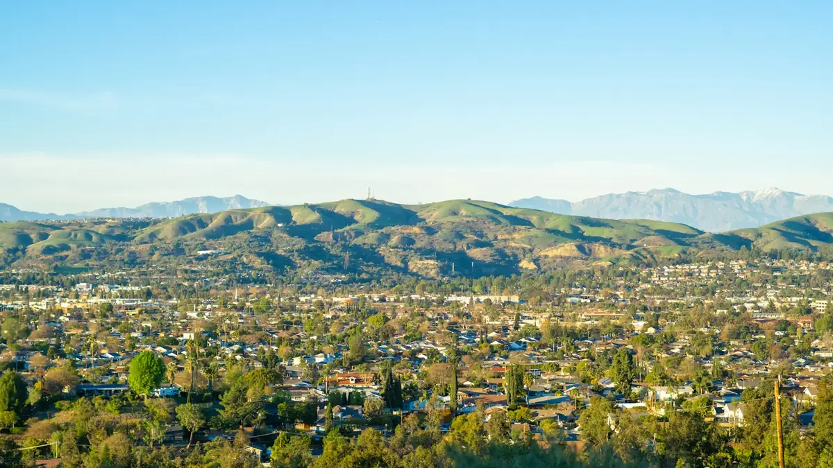 View across Orange County homes to the hills beyond - Water Heater Repair in Tustin